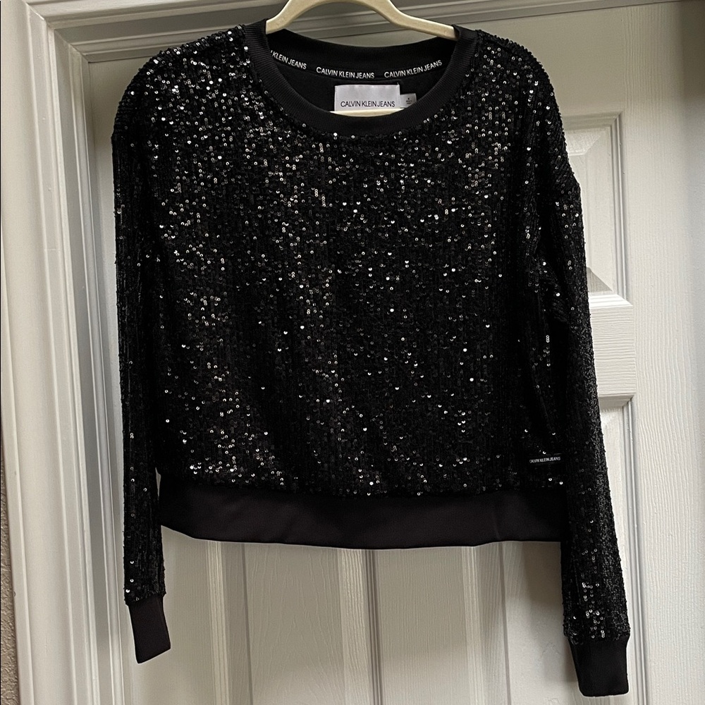 Calvin Klein Jeans Black Sequin Top